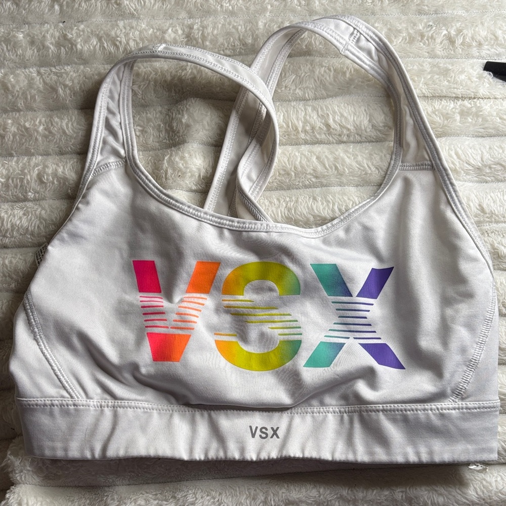 VSX Light Gray Sports Bra with Logo - Picture 1 of 4